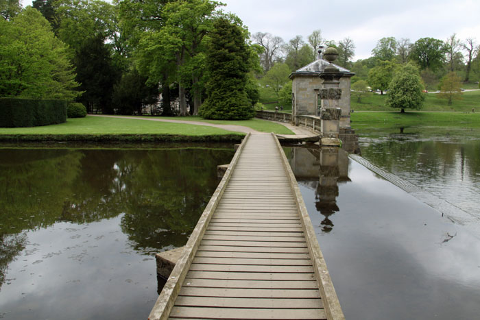 Footbridge across the water at Fountains Abbey